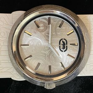 Marc Ecko Eero Silver Dial on White Strap Watch